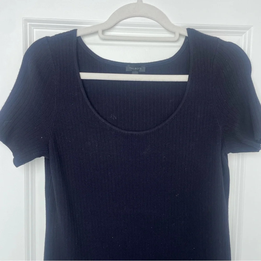 TALBOTS- RIBBED MIDI DRESS - Picture 6 of 7